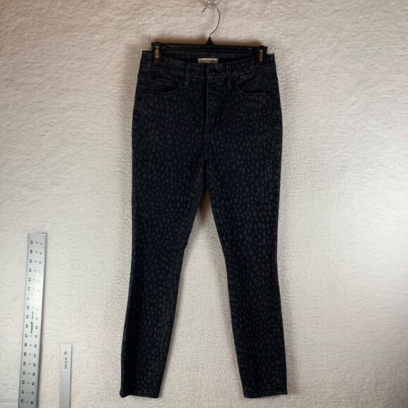 Good American Good Legs Crop Skinny Jeans Black Leopard Print Size 4 / 27 9035‎ - Picture 1 of 13